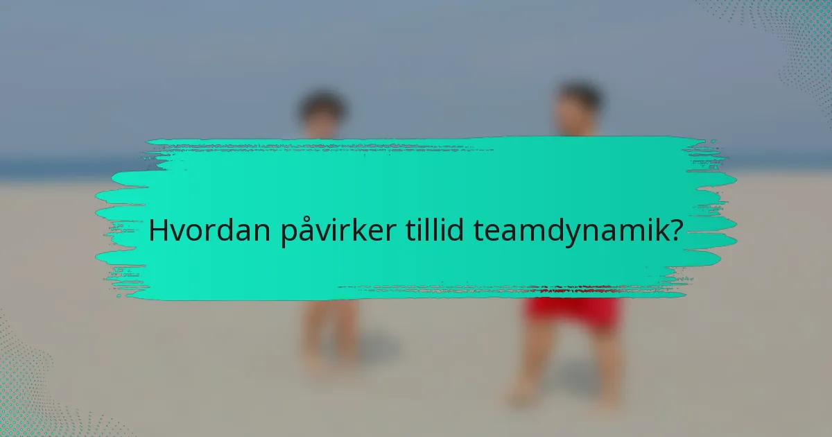 Hvordan påvirker tillid teamdynamik?